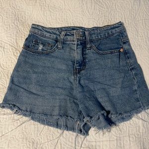 High waisted denim shorts